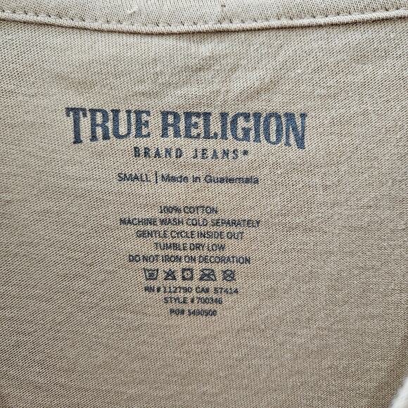 True Religion TR Sunset Tee Short Sleeve Shirt Beige Size Small - Picture 4 of 8